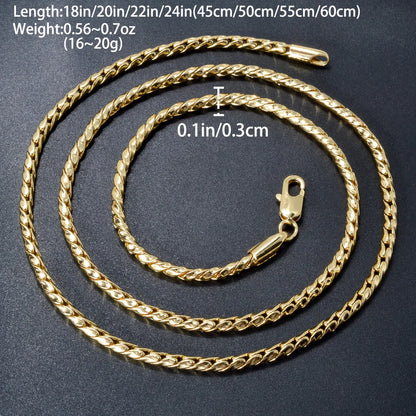 Fashion Copper 18k gold plated Braided Keel Chain Necklace For Women