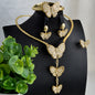 Luxury jewelry 18K Gold Plated Zircon Necklace Earrings Ring Bracelet butterfly shining jewelry sets for women