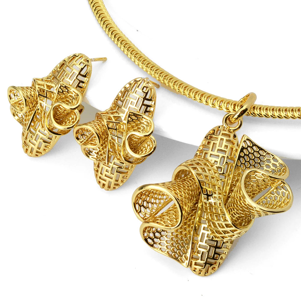 Wholesale Custom jewelry sets 18k gold plated italian gold plated jewelry set