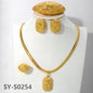 zeadear jewelry dubai 14k gold plated copper earring bracelet ring necklace jewelry sets