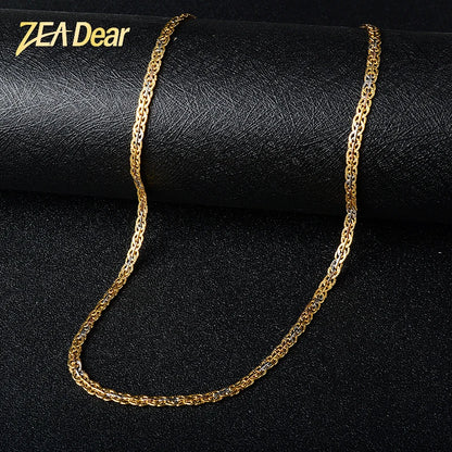 Zea dear  Jewelry Fashion 750 Copper Link Necklaces Chains For Women Man High Quality Classic Trendy For Daily Wear  Anniversary