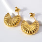 Hypoallergenic Jewelry Earrings OEM Tarnish Free Stainless Steel 18k Gold Plated Thick Cc Stud Earrings Hoop Earrings For Women