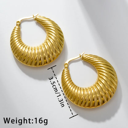 Fashion Hypoallergenic 18k Gold Plated Chunky Hoop Huggie Statement Earrings for Women