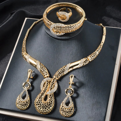 Zeadear jewelry brand brass 14k gold plated bracelet ring necklace earring jewellery in dubai