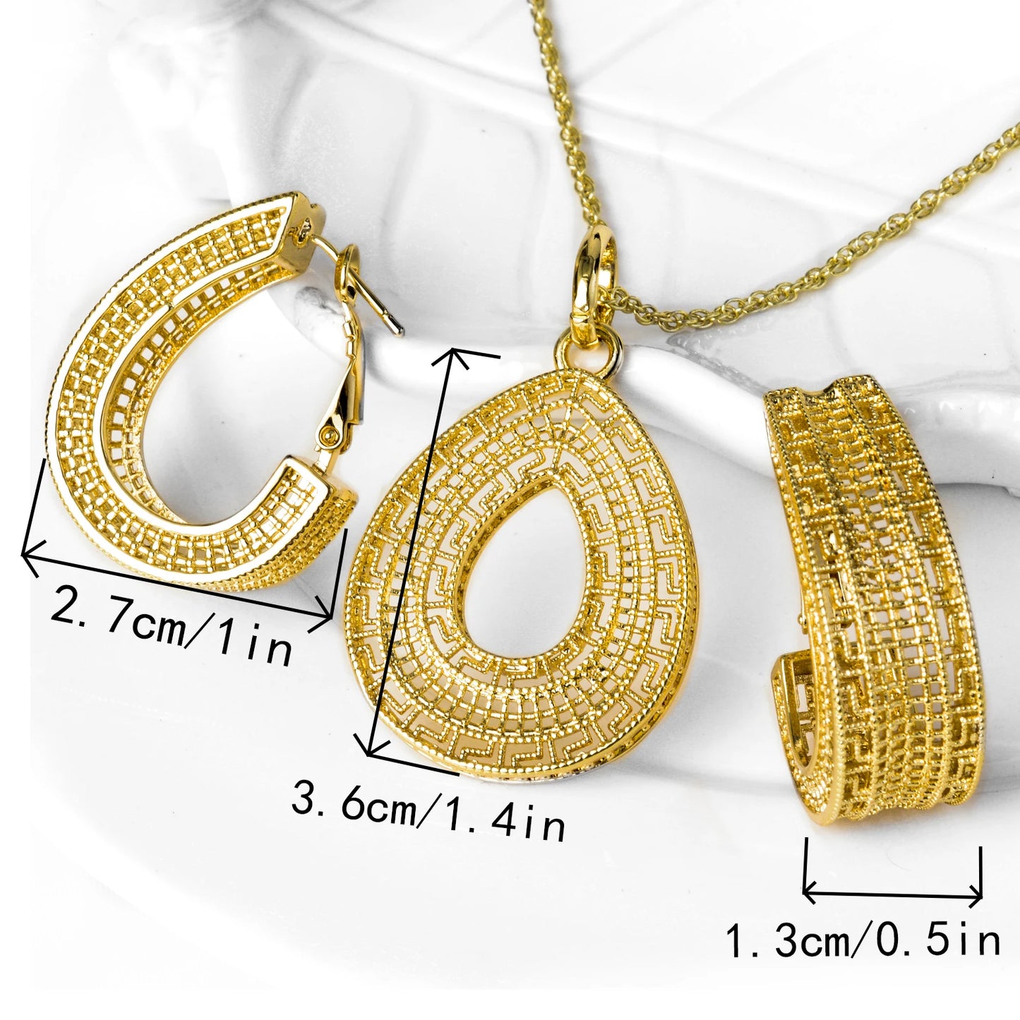 Dubai Popular jewelry high quality copper Women wedding party bride gold jewelry set