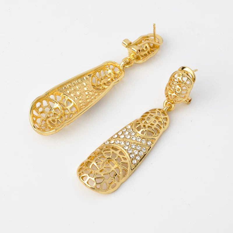 italian 18k gold plated nigerian zircon jewelry set for women