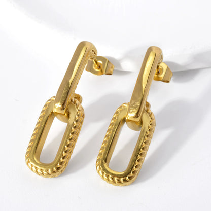 Hypoallergenic Jewelry Earrings OEM Tarnish Free Stainless Steel 18k Gold Plated Thick Cc Stud Earrings Hoop Earrings For Women