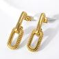 Hypoallergenic Jewelry Earrings OEM Tarnish Free Stainless Steel 18k Gold Plated Thick Cc Stud Earrings Hoop Earrings For Women