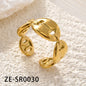 Non Tarnish Waterproof 18k Gold Plated Stainless Steel Snake Adjustable Jewelry open Ring