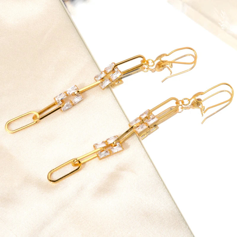 Punk Jewelry Gold Color Brass Chunky big Hoop Earrings For Women fashion earrings trend 2022