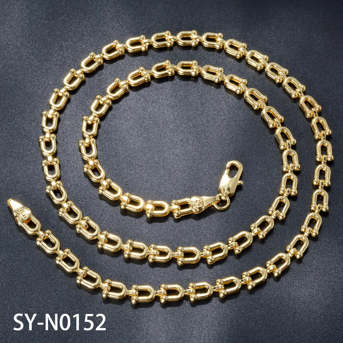 High Quality custom jewelry Italy 750 14k 18k gold plated custom copper Horseshoe chain necklace