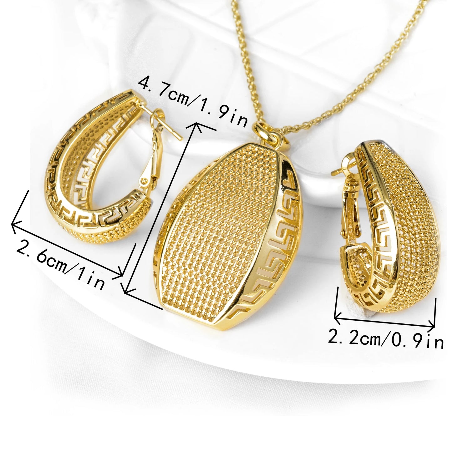 Fashion jewelry high quality copper wedding bride 18k gold plated dubai gold jewelry set for women