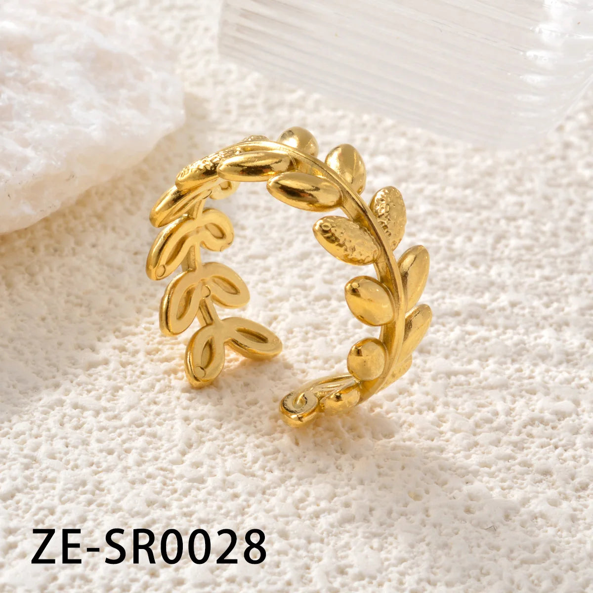Non Tarnish Waterproof 18k Gold Plated Stainless Steel Snake Adjustable Jewelry open Ring
