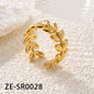 Non Tarnish Waterproof 18k Gold Plated Stainless Steel Snake Adjustable Jewelry open Ring