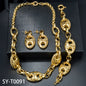 Custom Wholesale Jewellery Fashion Dubai Gold Plated Luxury Bridal Wedding Earring Bracelet Necklace Jewelry Sets Women