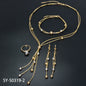 Fashion jewelry 14k Gold Plated Tassels Ball Wedding Bride jewelry Sets For Women