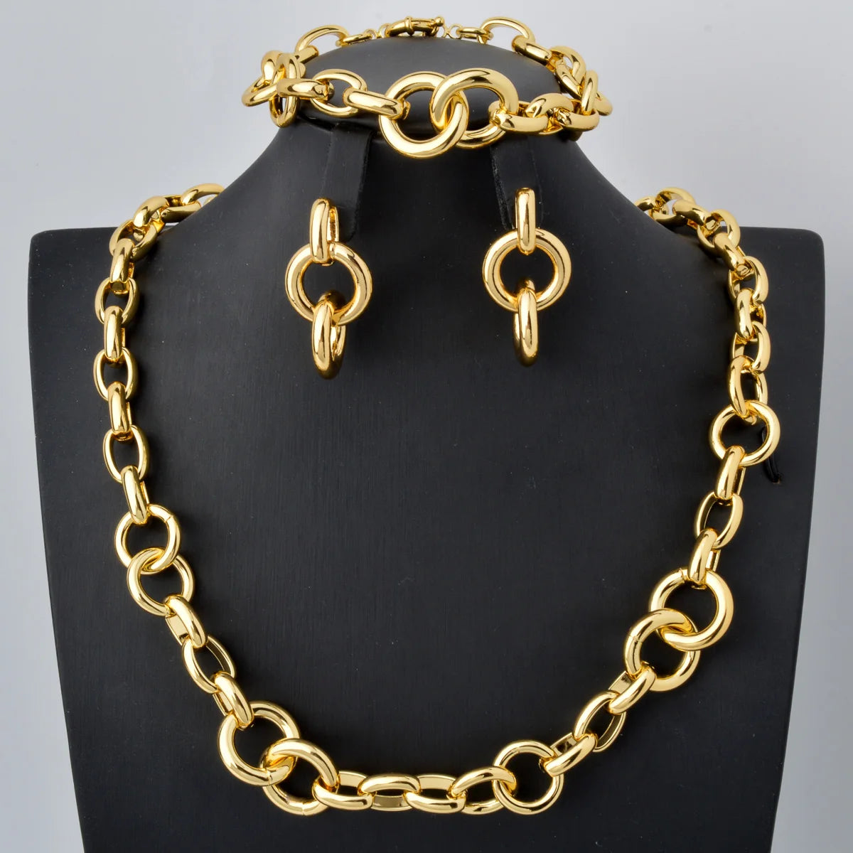 Custom Wholesale Jewellery Fashion Dubai Gold Plated Luxury Bridal Wedding Jewelry Sets Women