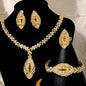 Gift Set For Saudi Dubai Long Big African Pure Gold Bridal Nigeria 18K Gold-Plated One Gram Jewellery Jewelry Set