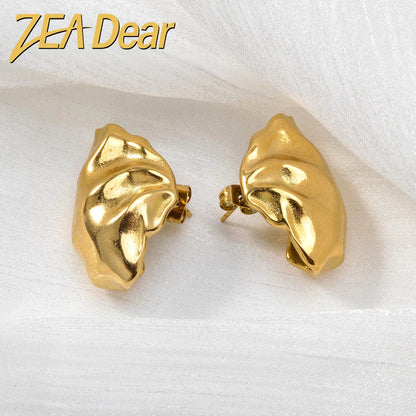 ZEADear Shell Earrings Metal Jewelry Gold Color Earring Stainless Steel Ornaments Accessories Women Birthday Gift for Friends