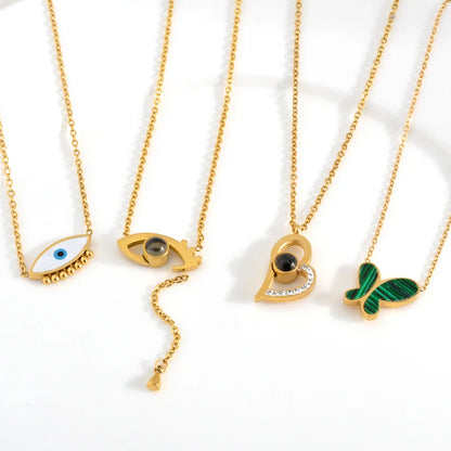 ZEADear Jewelry Charms Necklace Cute Butterfly Heart Pendants Aesthetic Clavicle Chain Necklace Lady Jewellery Accessories Gift