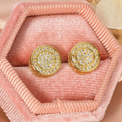 ZEADear Wedding Jewelry Bling Stub Earrings Round Ornaments Women Light Luxury Elegant Earring Engagement