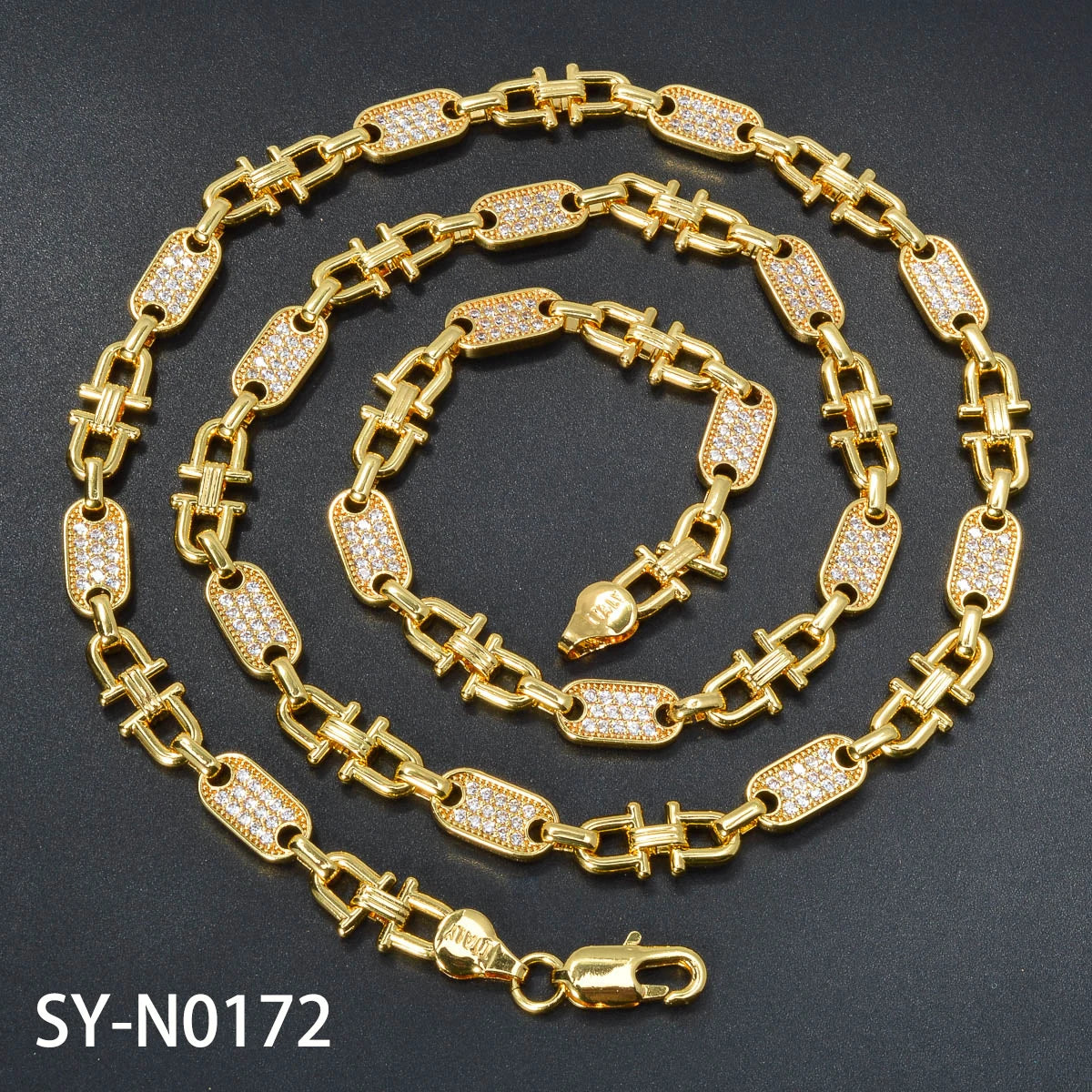 New Style Necklace Gold Plated Dubai Jewelry for Women Party Fashion Zircon Neck Chains 1 PC Daily Accessories African Gift