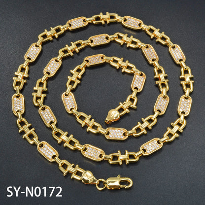 New Style Necklace Gold Plated Dubai Jewelry for Women Party Fashion Zircon Neck Chains 1 PC Daily Accessories African Gift