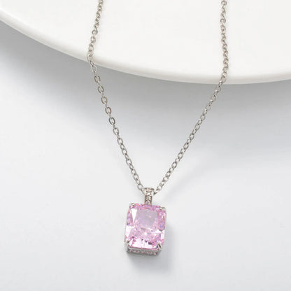 ZEADear Elegant Pendant Gift for Girl Cubic Shiny Zircon Necklace Copper Metal Chain Link High Quality Jewelry Neck Charms Women