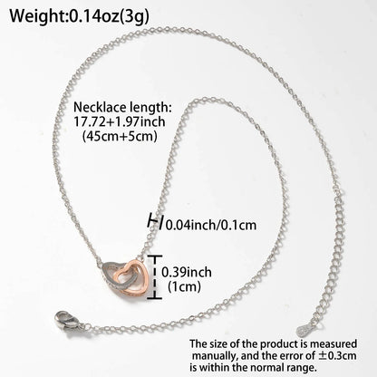 Heart-shaped Pendant Necklace Silver Color Fashionable Jewelry Necklace Neck Chain Couples Daily Wear Accessories Gifts