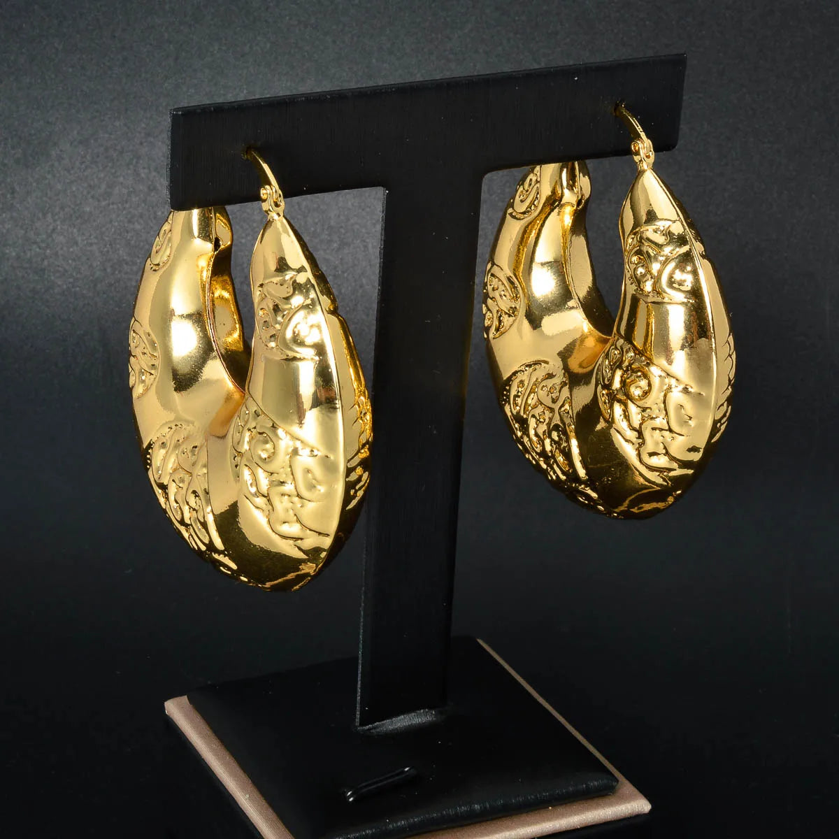 ZEA Dear Dubai Big Earrings For Women 18k Gold Plated Hollow Chunky Statement Hoop Turkey Jewelry Female Party Gift Accessories