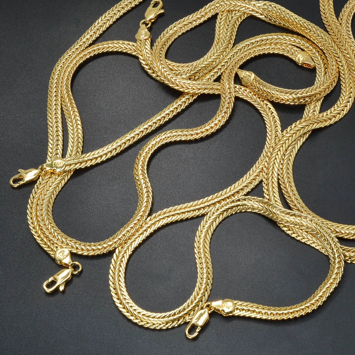Jewellery Women Dubai 14k Gold Plated Jewelry Items Trendy Necklace Men Copper Metal Chain Neck Link Daily Wear