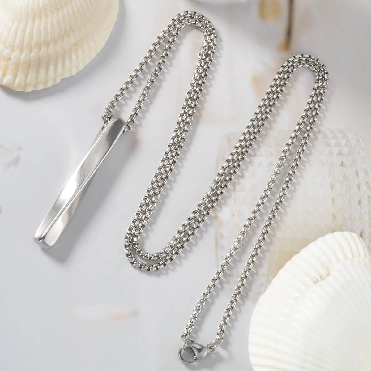 Hip-hop Punk Stainless Steel Necklace Geometric Spiral Pendant Necklace Men Women Minimalist Jewelry Accessories Bar Daily Gifts