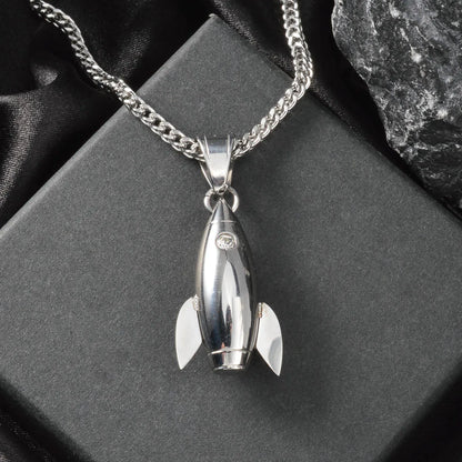 DIY Pendant Necklace Accessories Astronauts Spacewalk Stainless Steel Pendant Moon Stars Jewelry Charm Neck Chain Gifts