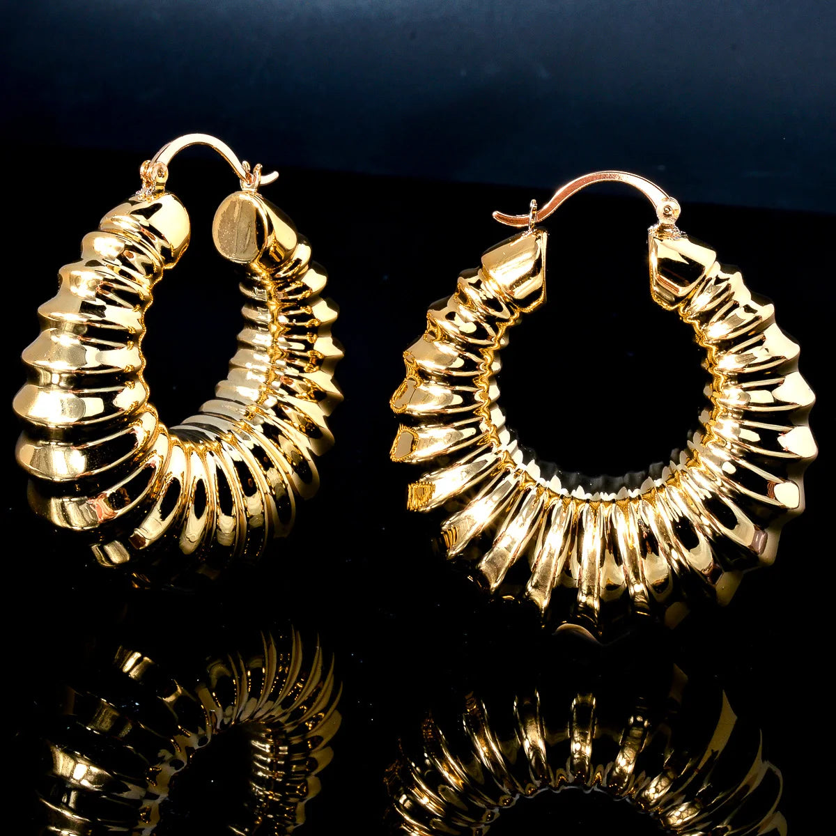 ZeaDear Jewelry Dubai Smooth Chunky Screw Thread Earring Statement African Large Earring For Women Luxury Lady Dinner Jewellery