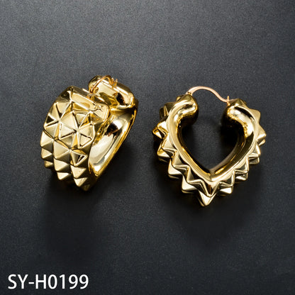 ZEADear Fashion Jewelry Sets Luxury Heart Gold Color Earrings Hoop Earring Women Female Birthday Gift Italian Cuban Turkey
