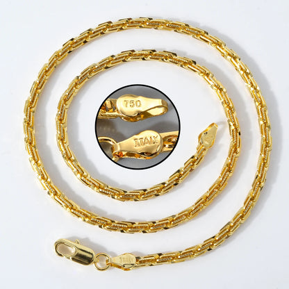 ZEADear Width 4mm Italian 750 Luxury 18k gold Plated textured Dubai Necklace DIY simple jewelry men women party