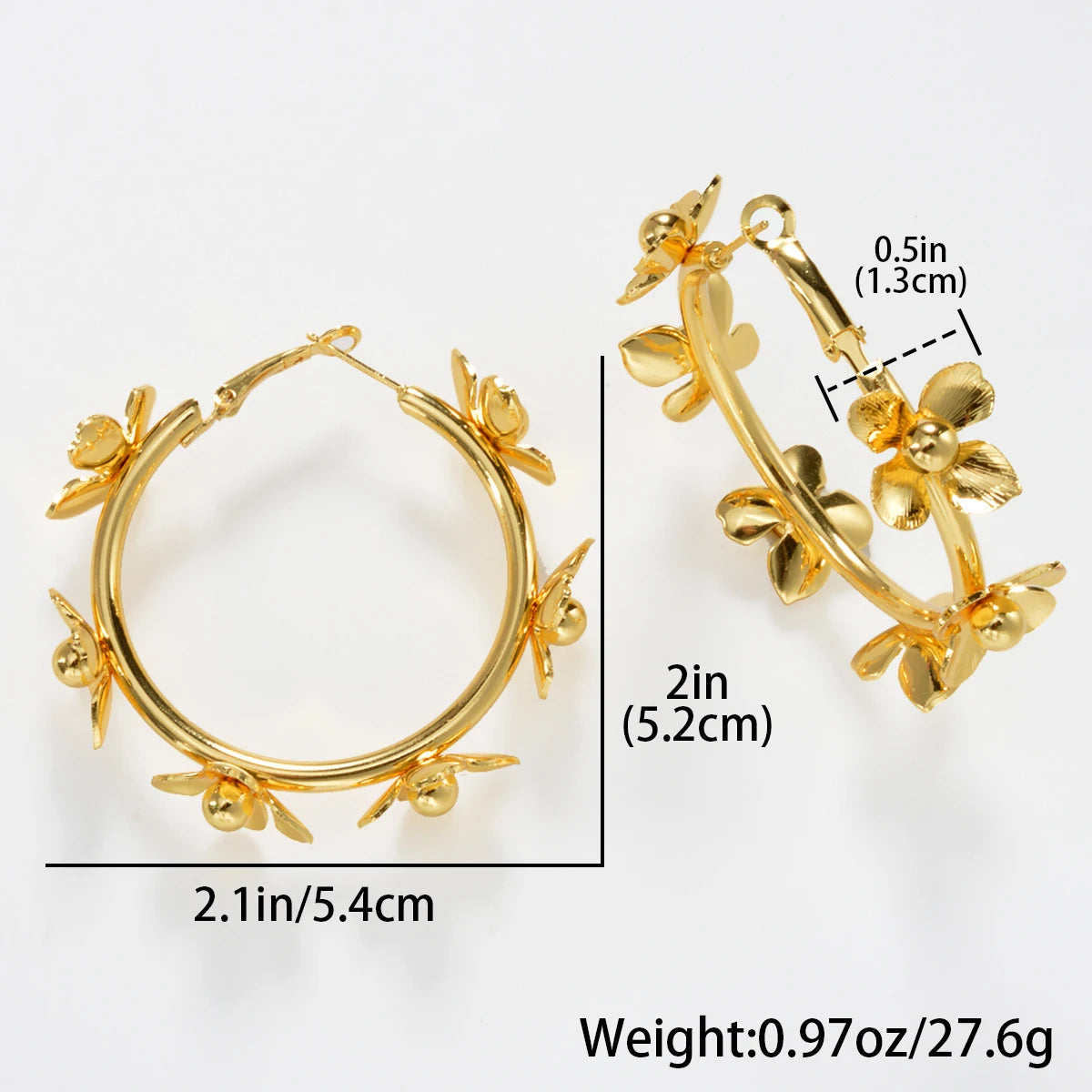 ZEADear Flower Design Jewelry Bohemia Romentic Earrings Set Bridal Wedding Luxury Gold Plated Round Hoop Earring Birthday Gift