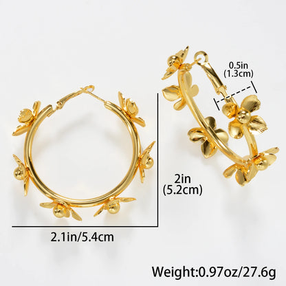 ZEADear Flower Design Jewelry Bohemia Romentic Earrings Set Bridal Wedding Luxury Gold Plated Round Hoop Earring Birthday Gift