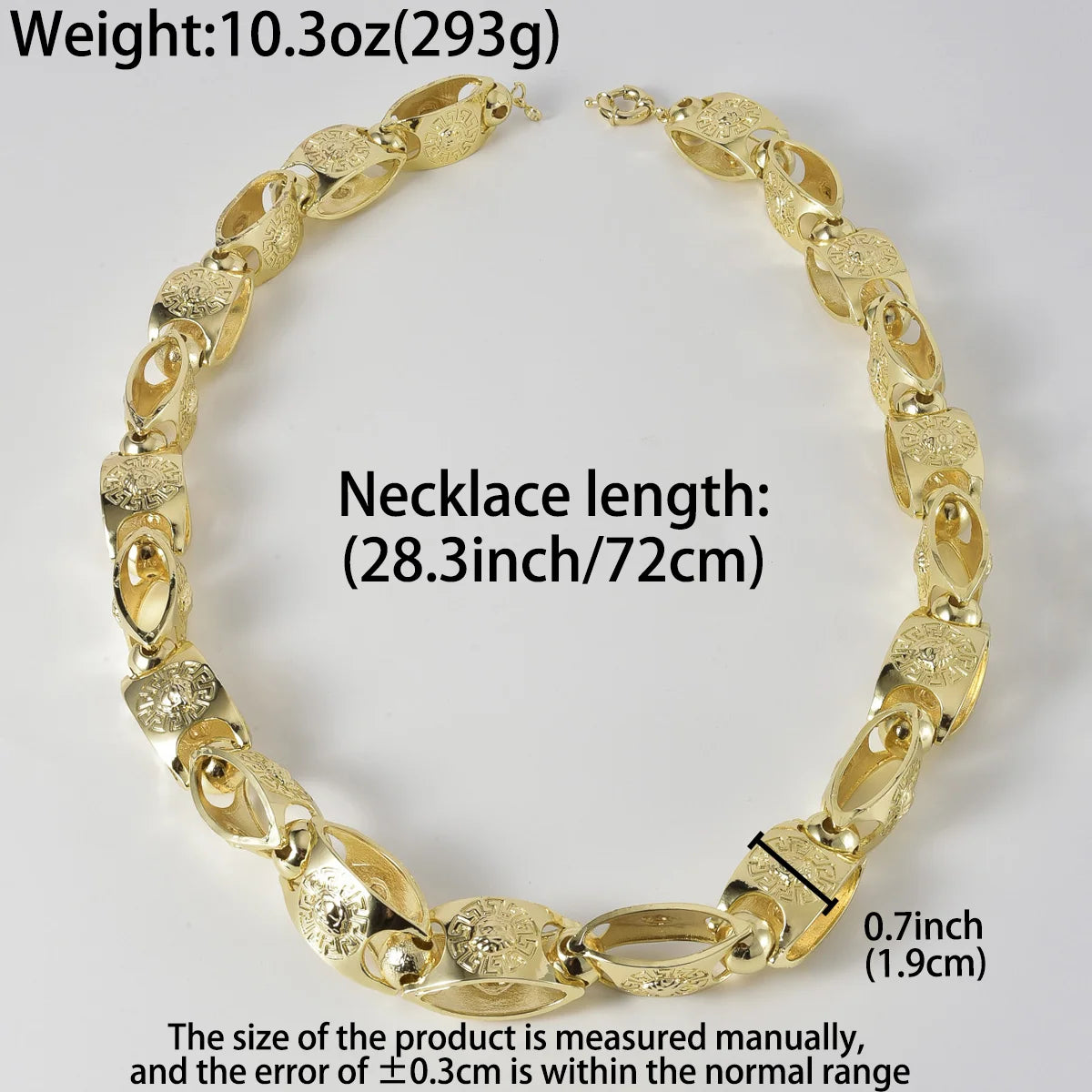 Men Heavy Gold Tone Copper Chain Necklace Oversized Link Hip Hop Street Neck Ornament For Daily Dating Club Occasion Gift