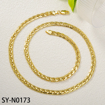 ZEADear Simple Necklace Jewelry Fashion 18K Gold Plated Flat Snake Chain African Wedding Birthday Gift Party Italy