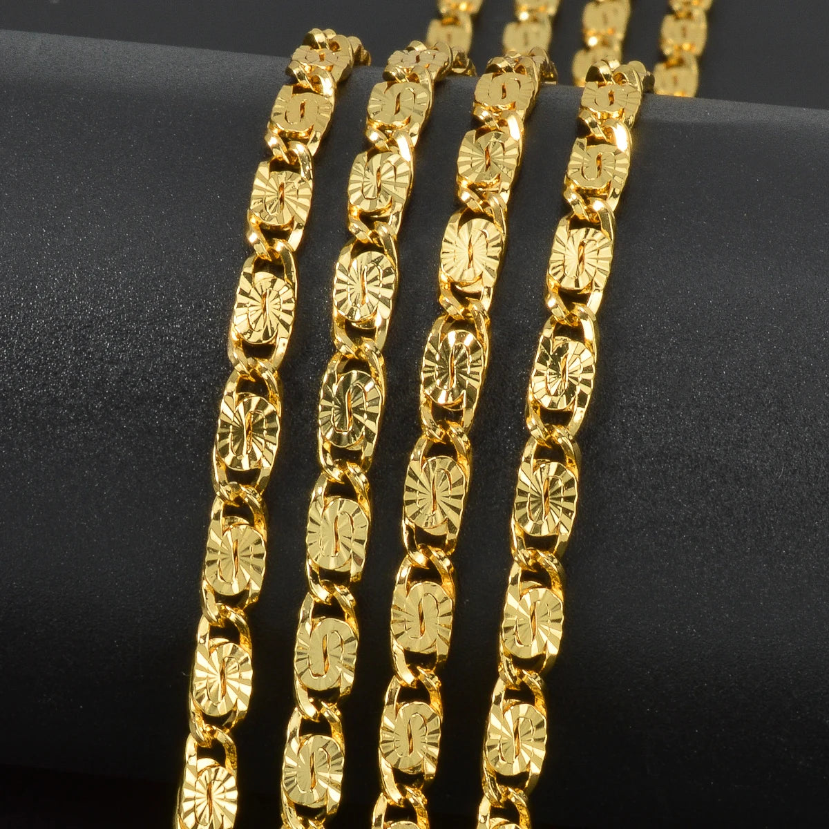 New Fashion 18 Gold Plated Copper Necklaces Special Jewelry Gifts for Family Friends 750 Classic Irregular Long Necklace Chain