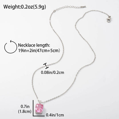ZEADear Elegant Pendant Gift for Girl Cubic Shiny Zircon Necklace Copper Metal Chain Link High Quality Jewelry Neck Charms Women