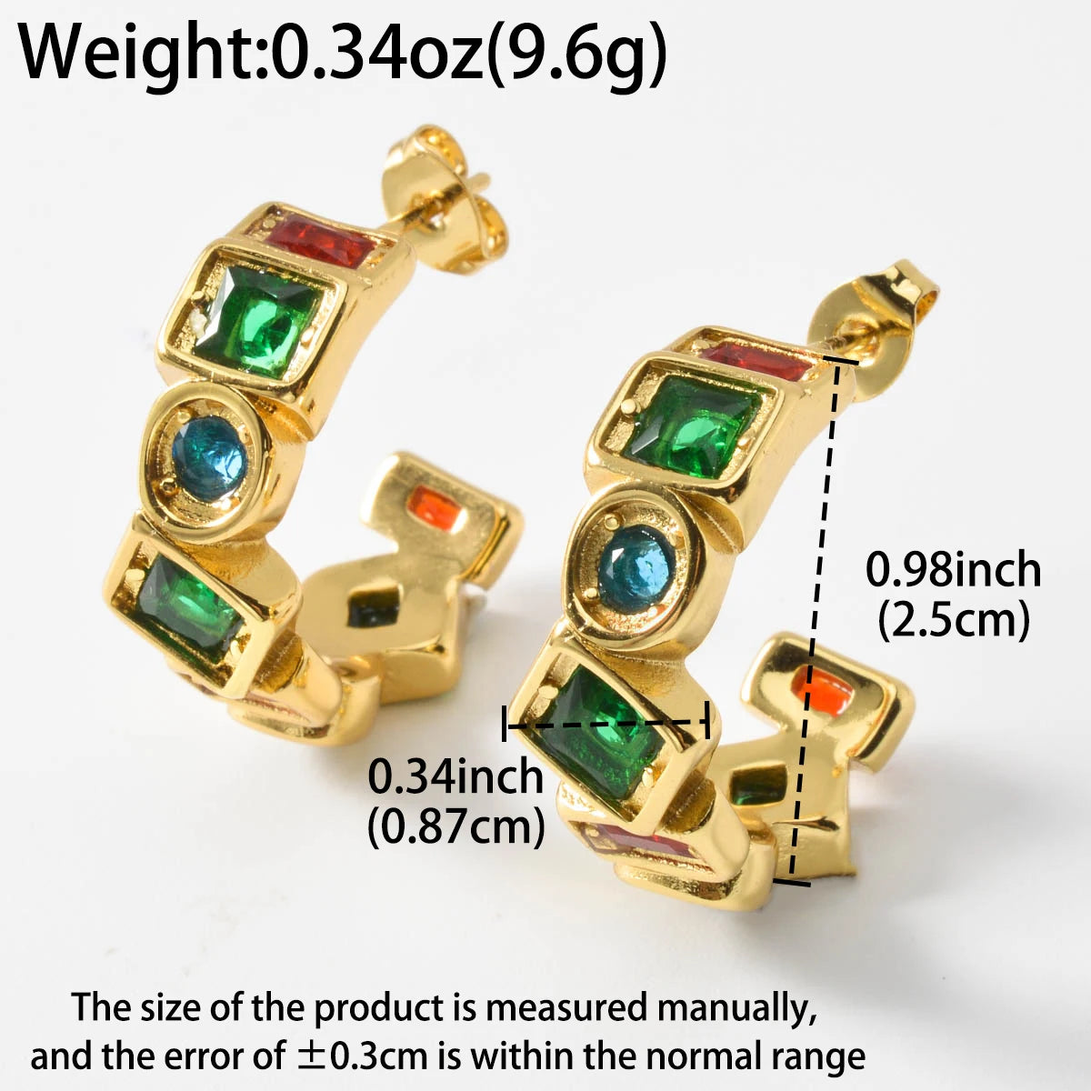 Colorful Zircon Earrings With Stainless Steel Ear Studs - Shining Jewelry Accessories Fashion Artistic Earrings Women Gifts