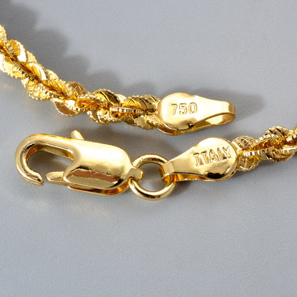 ZEA Dear Fashion Width 4mm Italian 750 Luxury 18k Gold Plated Dubai Chain Metal necklace Simple jewelry birthday gift