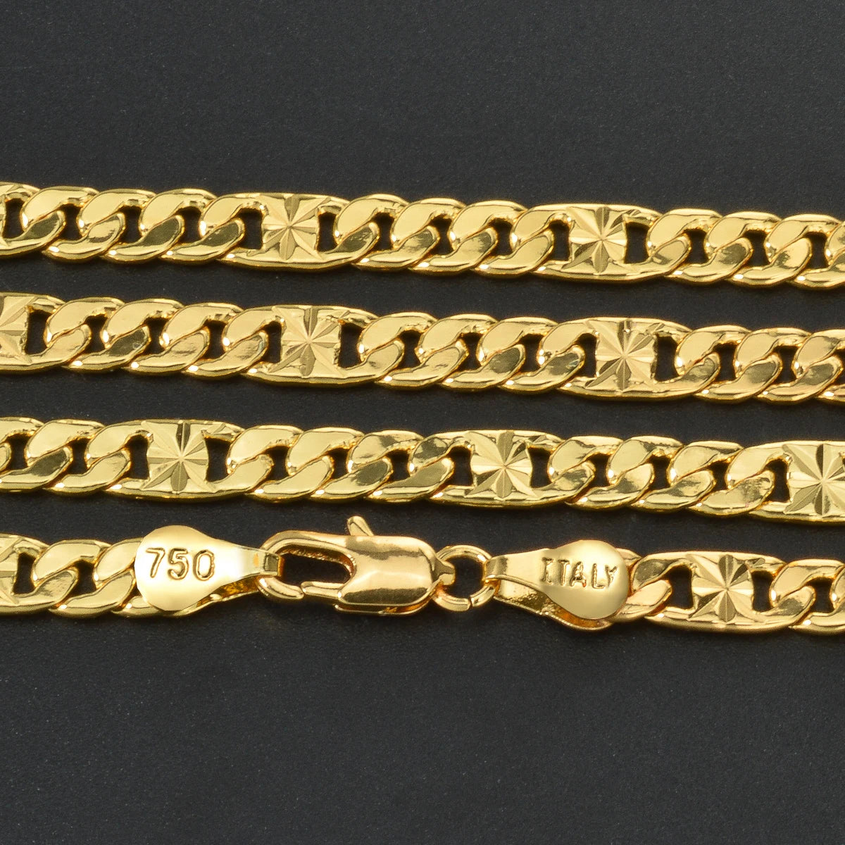 High Quality 18k Gold-plated Copper Necklaces Chain 750 Classic Choker for Women Daily Wear Fashion Design Jewelry Gifts