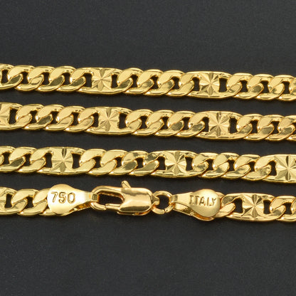 High Quality 18k Gold-plated Copper Necklaces Chain 750 Classic Choker for Women Daily Wear Fashion Design Jewelry Gifts