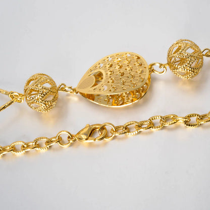 ZEADear Gold Plated Necklace Ball Hollow Pendant Long Chains Neck Links Fashion Cuban Luxury African Birthday Gift Party