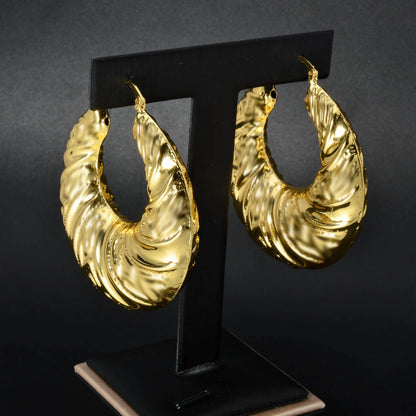 ZEA Dear Dubai Big Earrings For Women 18k Gold Plated Hollow Chunky Statement Hoop Turkey Jewelry Female Party Gift Accessories