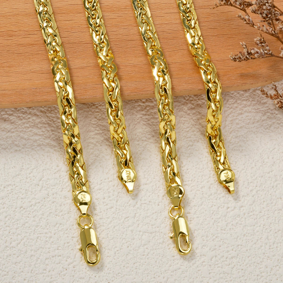 ZEADear Simple Necklace Jewelry Fashion 18K Gold Plated Flat Snake Chain African Wedding Birthday Gift Party Italy