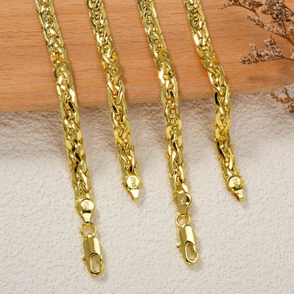 ZEADear Simple Necklace Jewelry Fashion 18K Gold Plated Flat Snake Chain African Wedding Birthday Gift Party Italy